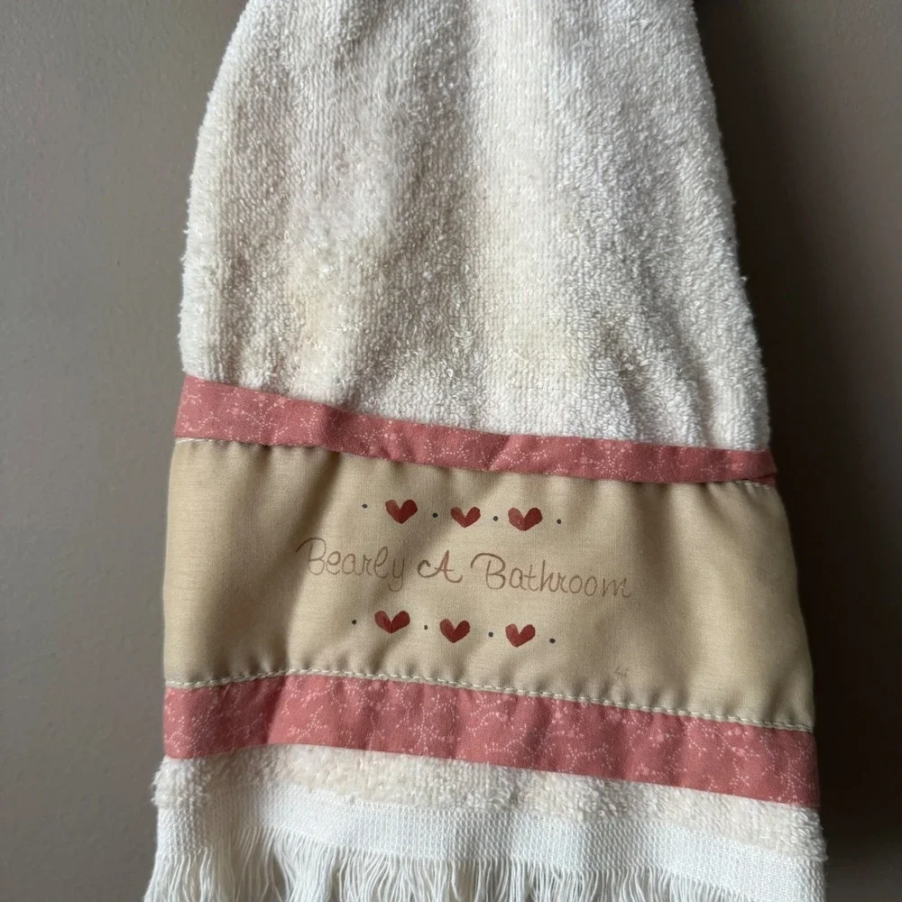 Cottagecore Grandmacore‎ Vintage Cannon Teddy Bear Musical Towel Holder Pink